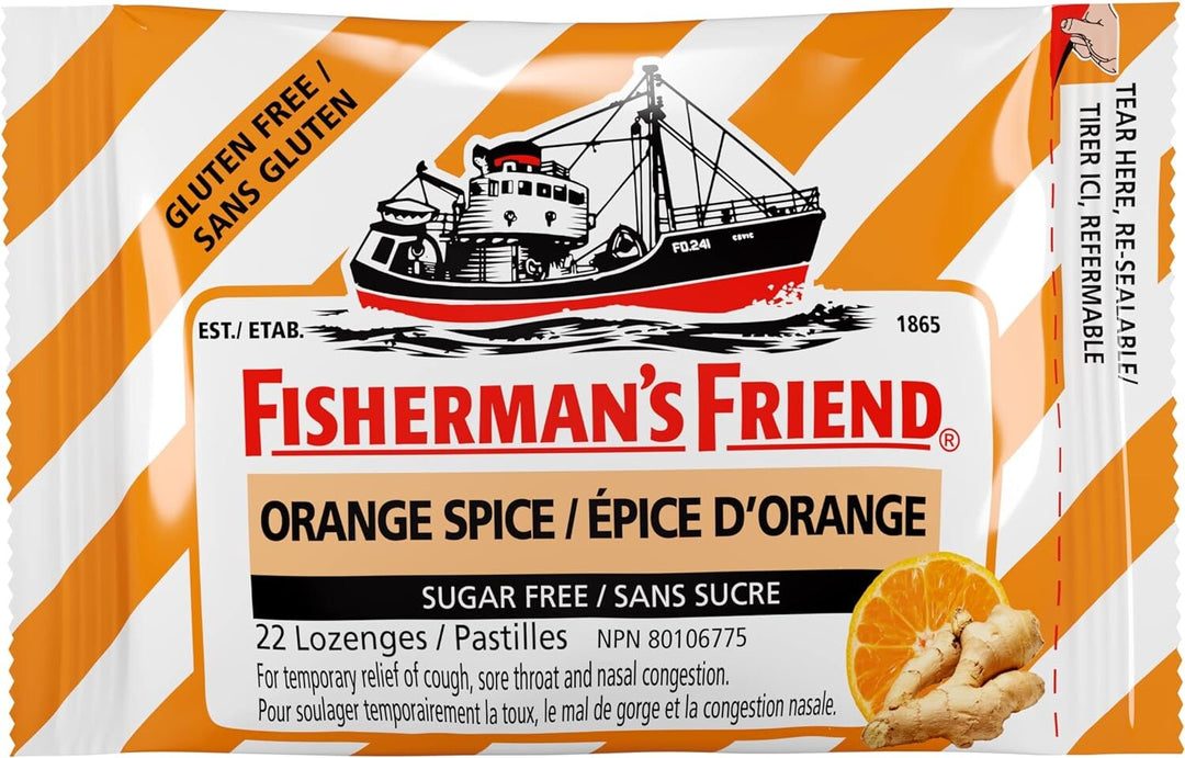 Fisherman's Friend   Lozenge Cough Drops - Orange Spice (8 x 22ct)