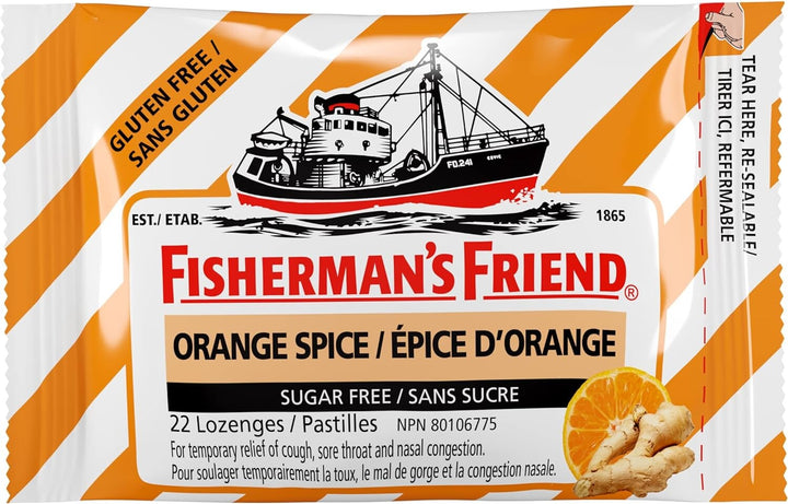 Fisherman's Friend   Lozenge Cough Drops - Orange Spice (8 x 22ct)