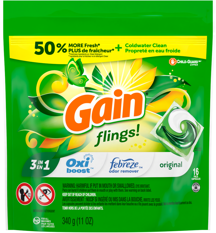 Gain Flings! Original Detergent (16ct) - Quecan