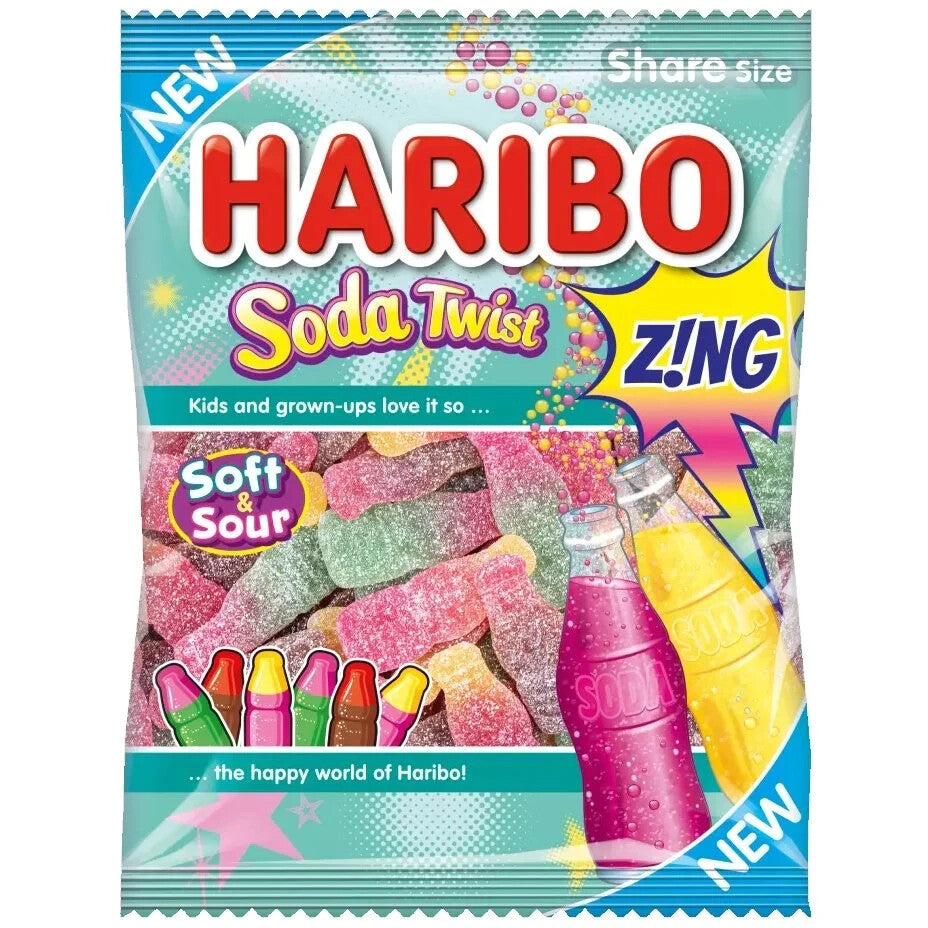 Haribo Soda Twist Zing (160g)(UK Exotic)