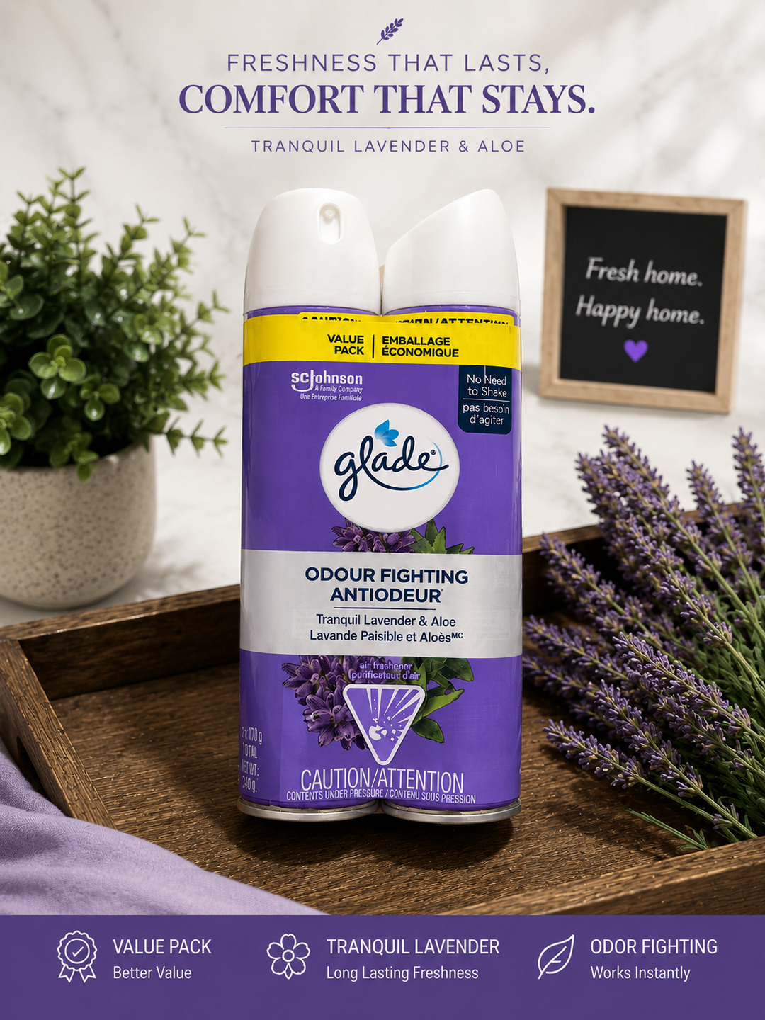 Glade Air Freshener - TWINE PACK Lavender & Aloe (235 g)