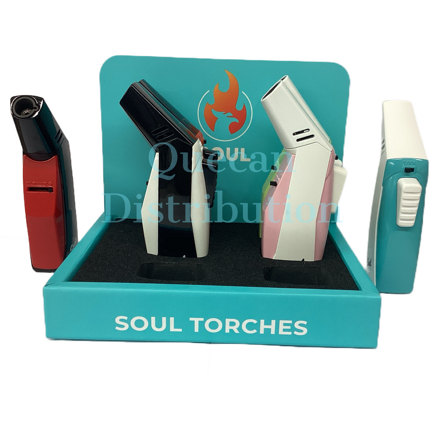 SOUL Bent BBQ Single Flame Torch Lighter Model 1817 (Pack of 6) - Quecan