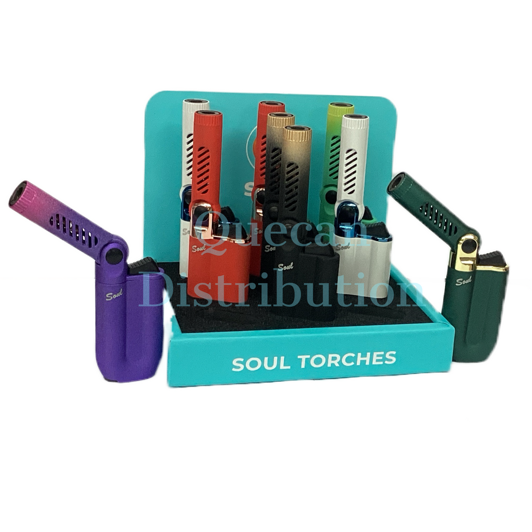 SOUL Ultra Design Single Flame Torch Lighter Model 1809 (Pack of 9) - Quecan