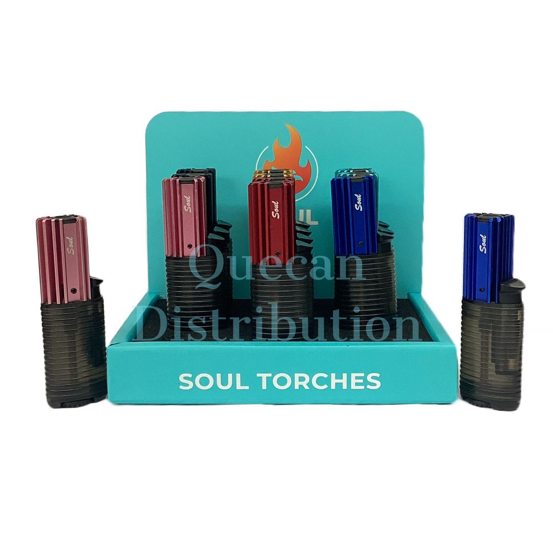 SOUL Ultra Design Single Flame Torch Lighter Model 1818 (Pack of 12) - Quecan