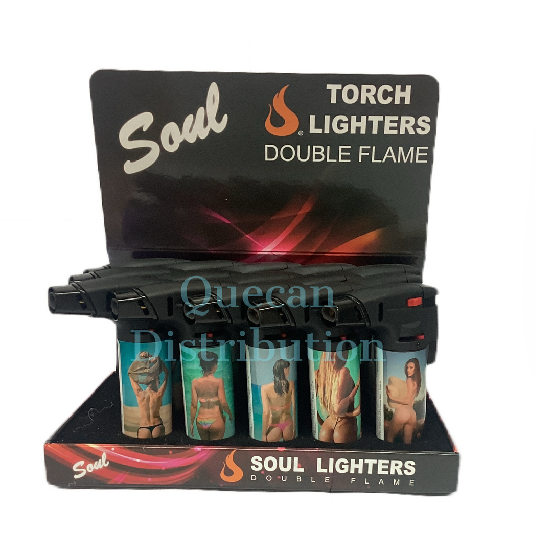 SOUL Double Torch Lighter (Box of 15) - Quecan