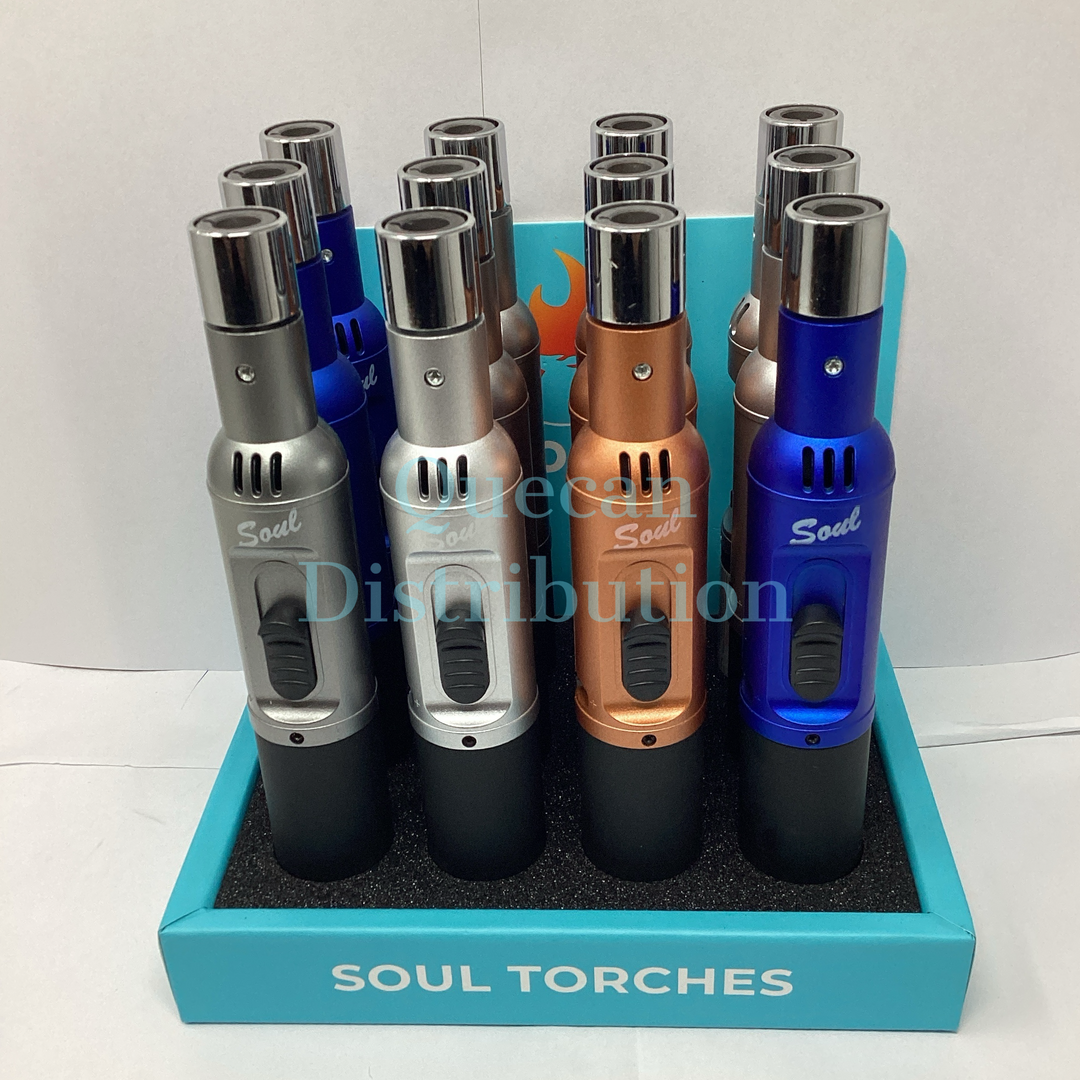 Soul Slim Multi Purpose Heavy Duty Torch Lighter Model 1822 (Pack of 12) - Quecan