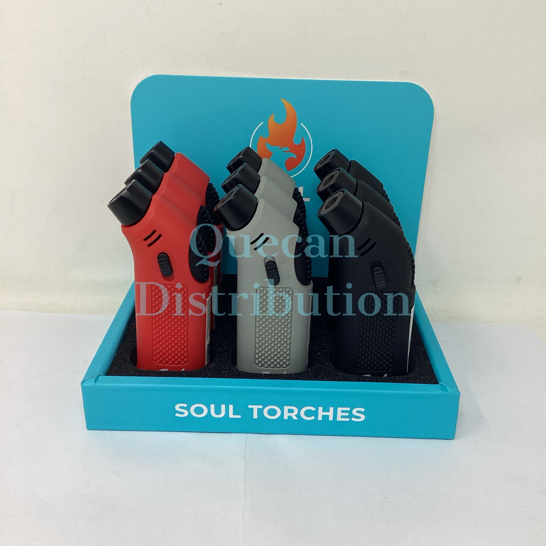 Soul Bent Multi Purpose Single Flame Torch Lighter Model 1828 (Pack of 9) - Quecan