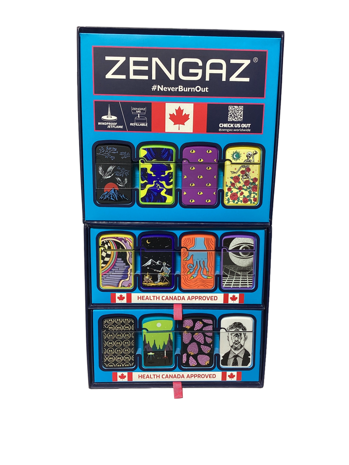 Zengaz (ZL-12) Royal Jet Cube Mixed Design Lighter (Box of 48)