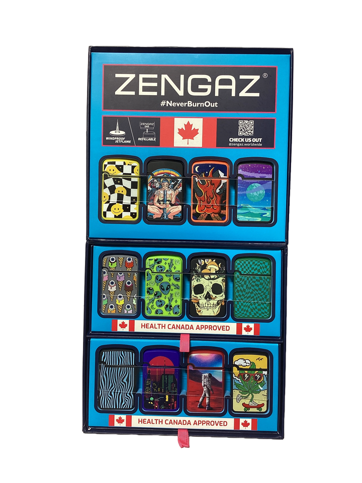 Zengaz (ZL-12) Royal Jet Cube Mixed Design Lighter (Box of 48)