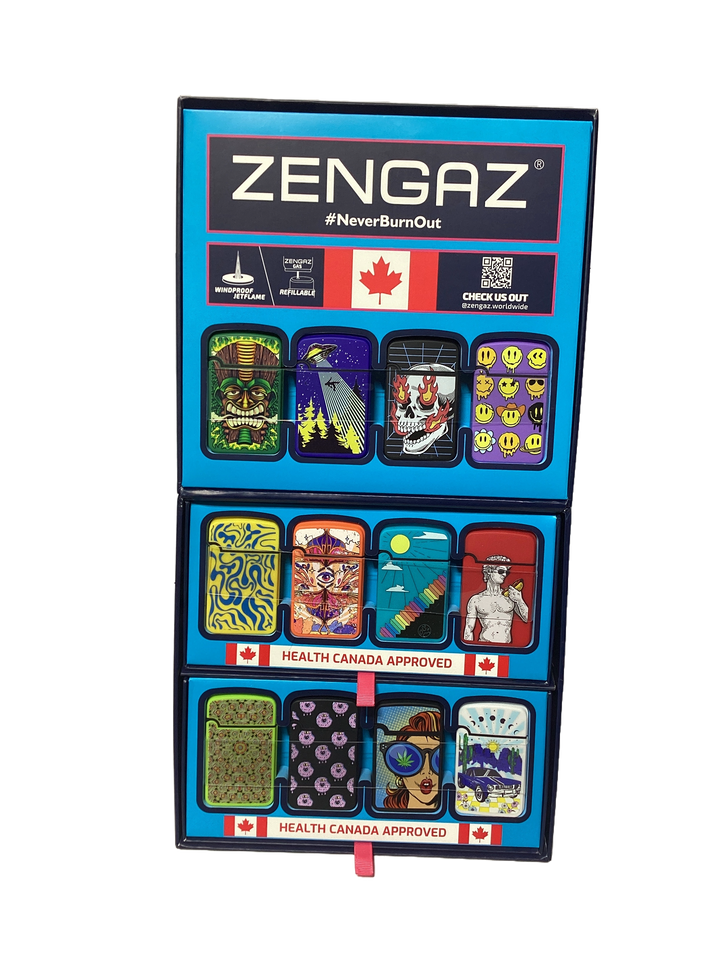 Zengaz (ZL-12) Royal Jet Cube Mixed Design Lighter (Box of 48)