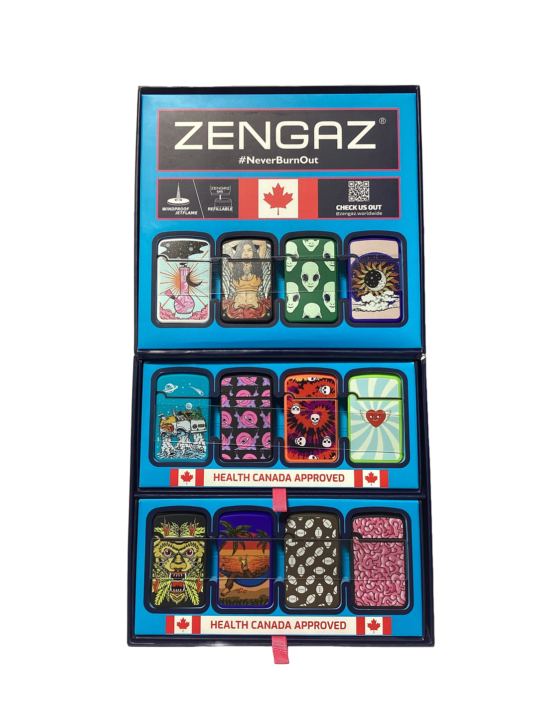 Zengaz (ZL-12) Royal Jet Cube Mixed Design Lighter (Box of 48)
