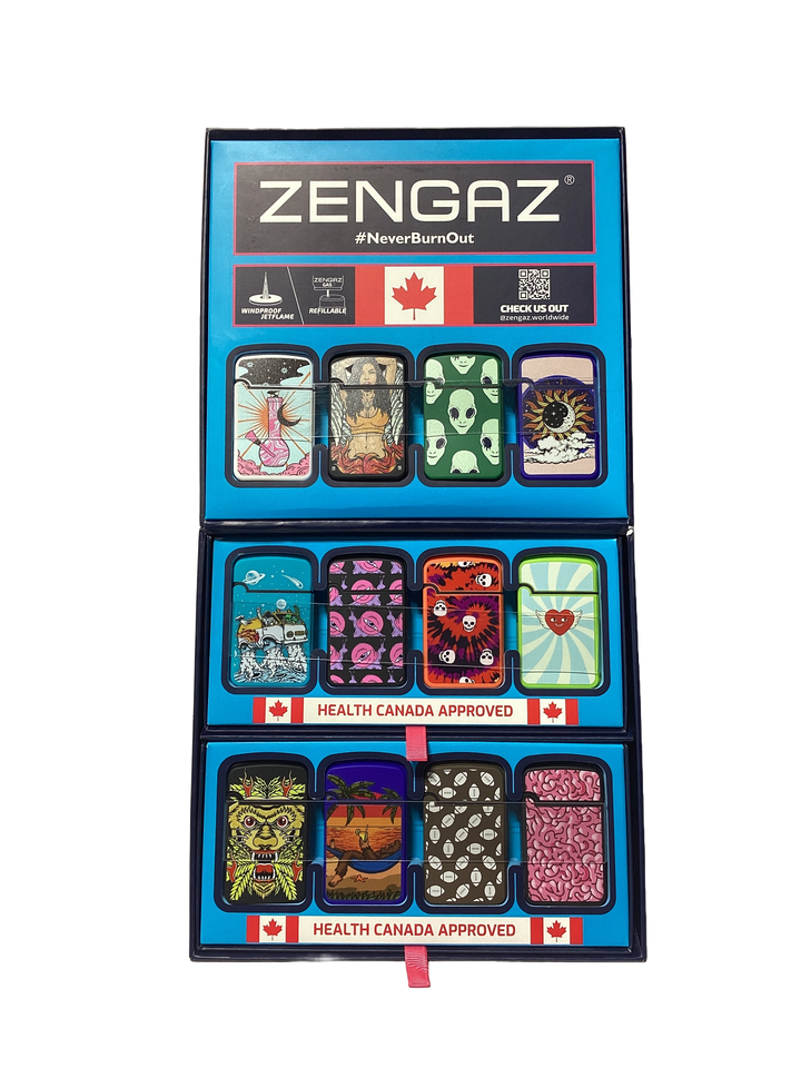 Zengaz (ZL-12) Royal Jet Cube Mixed Design Lighter (Box of 48)