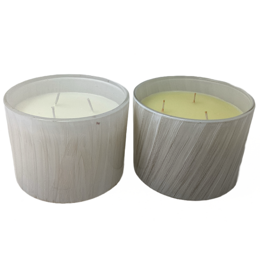 Scented Glass Candle Marble Pot 340g - Quecan