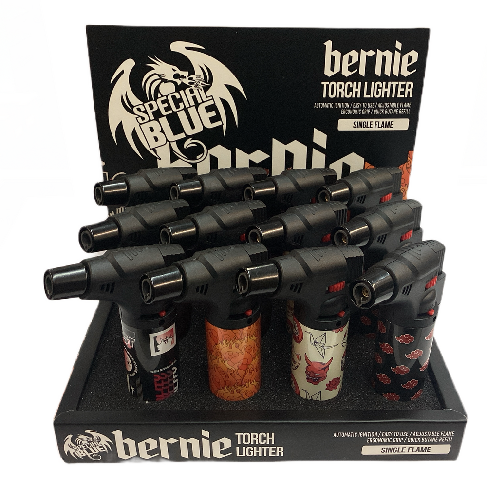 Bernie Single Flame Torch Lighter - (Pack of 12) - Quecan