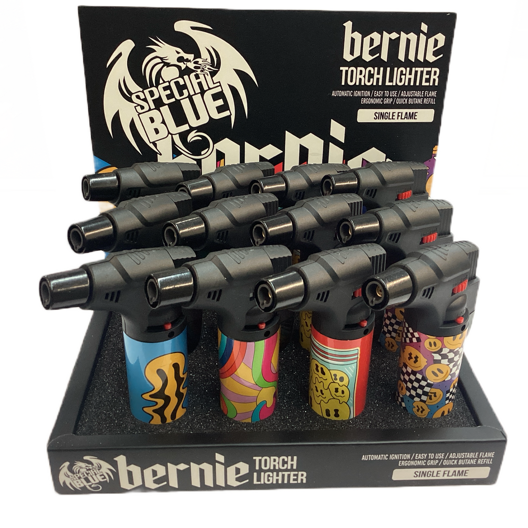 Bernie Single Flame Torch Lighter - (Pack of 12) - Quecan