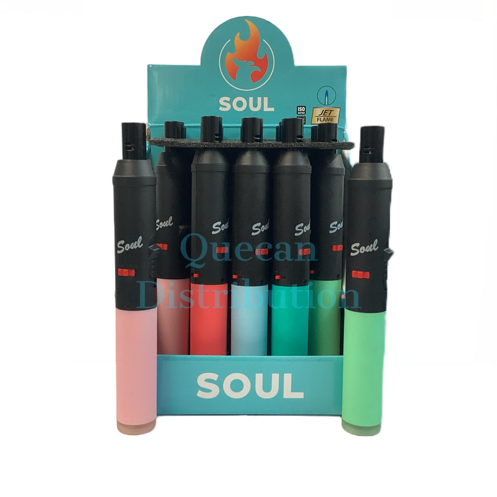 SOUL Jet Single Flame Torch Lighter - (Box of 15) - Quecan