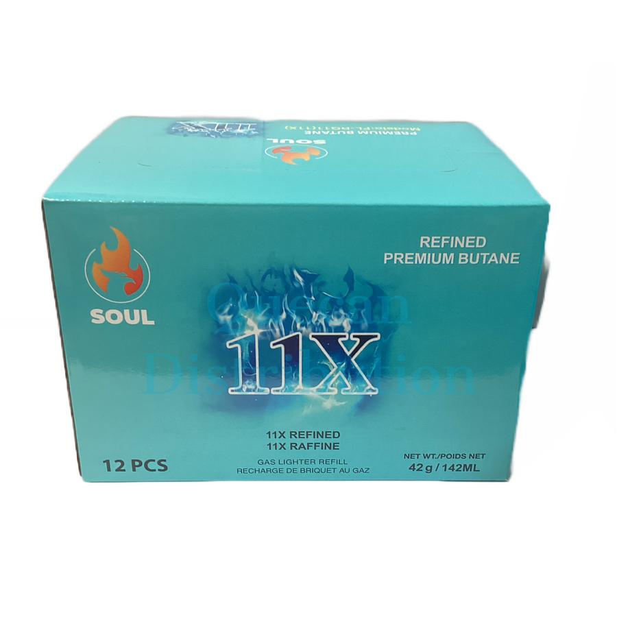SOUL 11X Refined Premium Butane 142ML (Box of 12) - Quecan