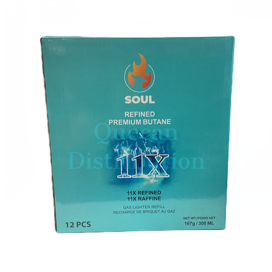 SOUL 11X Refined Premium Butane 300ML (Box of 12) - Quecan