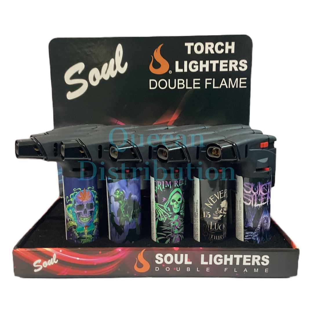 SOUL Double Torch Lighter - (Box of 15) - Quecan