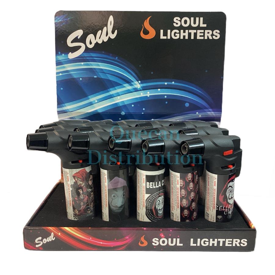 SOUL Single Flame Torch Lighter - (Box of 15) - Quecan