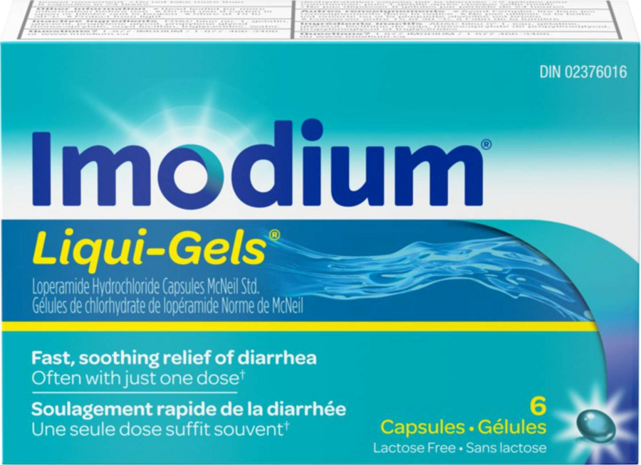 Imodium Liqui-Gels Lactose Free Loperamide HCl Capsules 2mg 6ct - Quecan