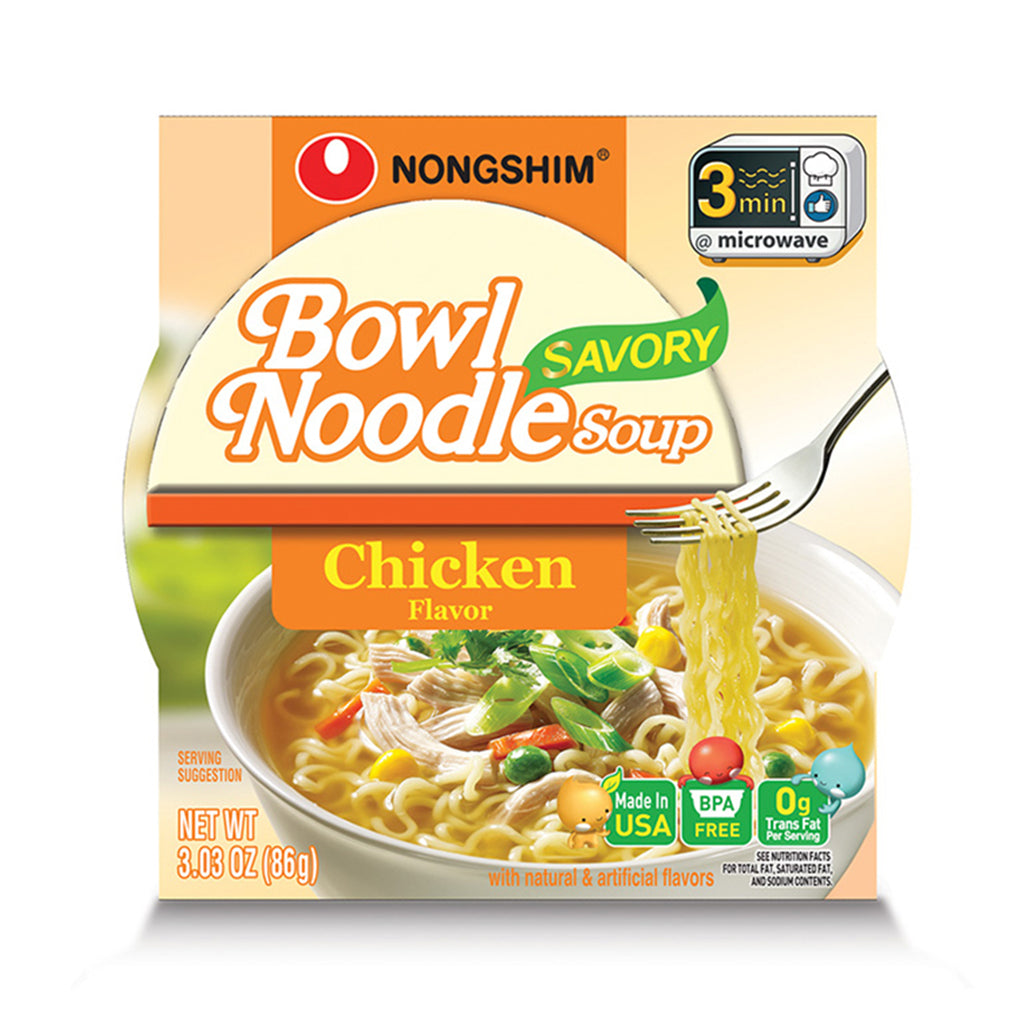 Nongshim Mild Chicken Bowl Noodle Soup (12x86g) - Quecan