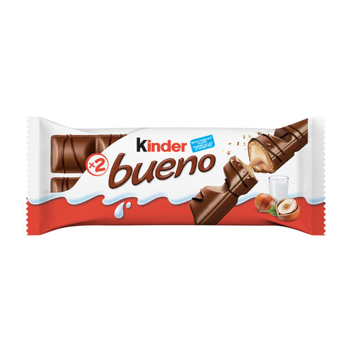 Barre de chocolat crémeuse croustillante Kinder Bueno (boîte de 20 x 43 g)