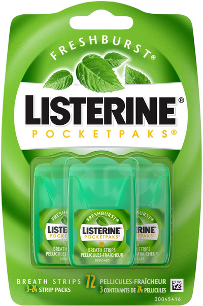 Listerine Pocketpaks Freshburst Breath Strips 72ct ( Pack of 6 ) - Quecan