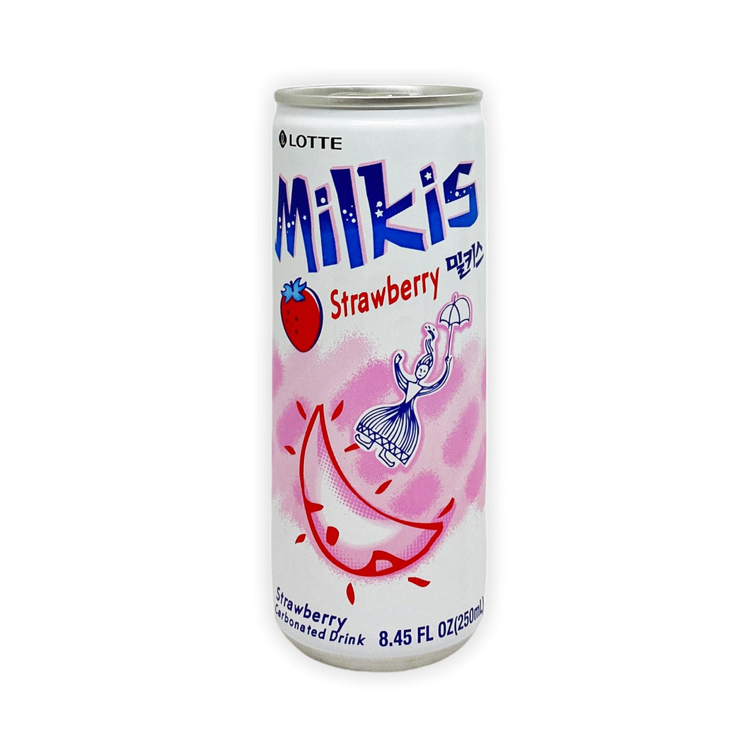 Milkis Carbonated Drink Refreshing Milk & Yogurt Flavour  - Strawberry (6x250ML)