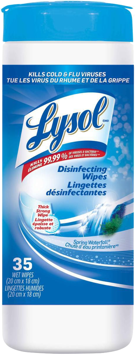 Lysol Disinfecting Wipes - Spring Waterfall (Pack of 35) - Quecan
