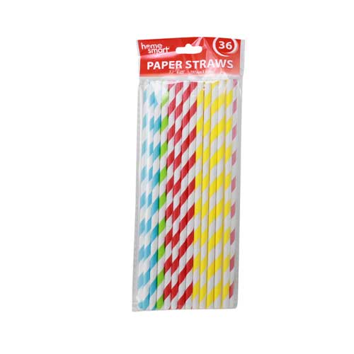 Paper Straws 7.7" X 0.25" (Pack of 24) - Quecan