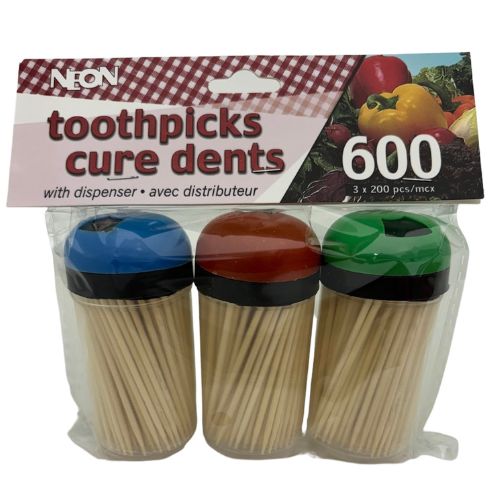 Neon Bamboo Toothpicks (600 pc )
