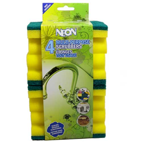 Neon Multi-Purpose Scrubbers (4 Pack) - Quecan