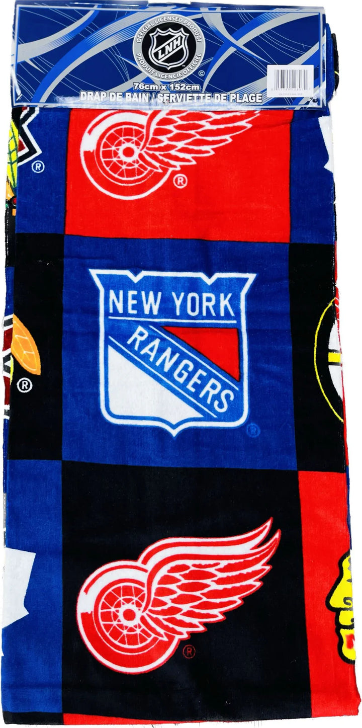 NHL Original Six Bath Sheet Beach Towel 30" x 60" - Quecan