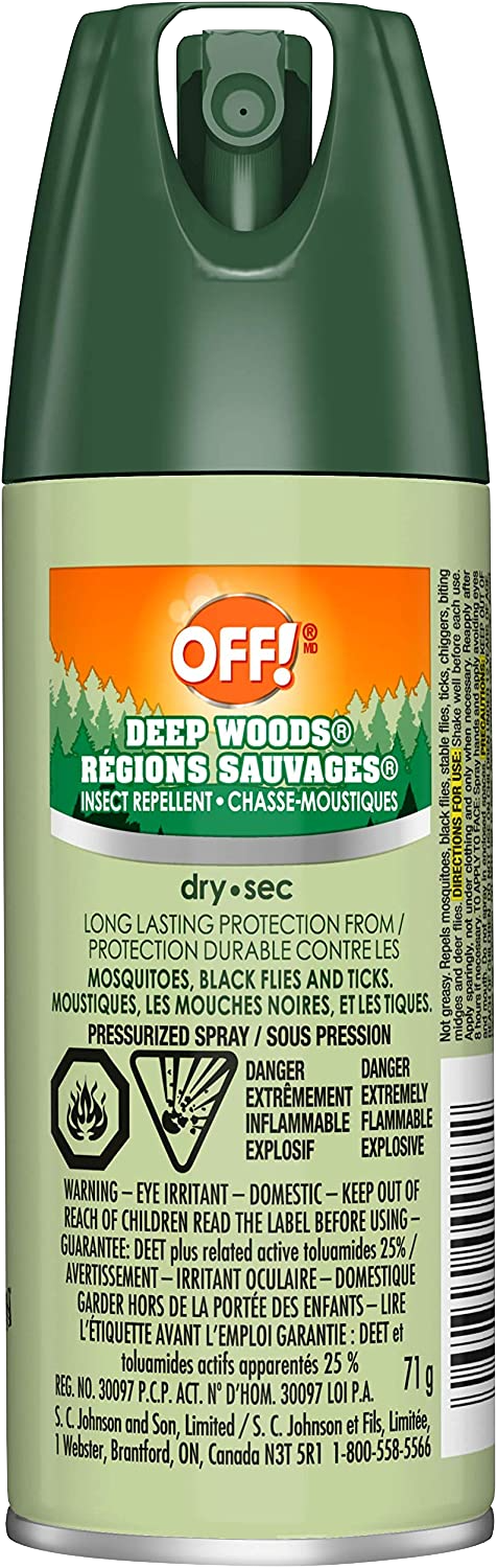 Off! Deep Woods Dry Insect Repellent Pressurized Spray 71g - Quecan