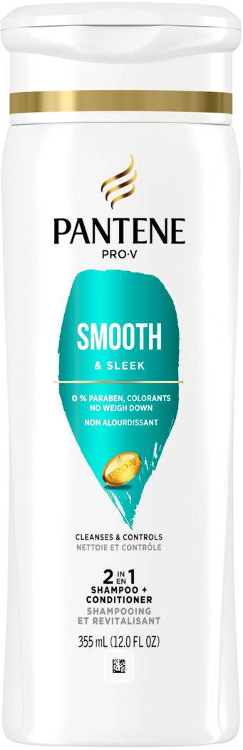Pantene PRO-V Smooth & Sleek 2 in 1 Shampoo and Conditioner (355 mL)