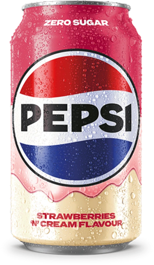 Pepsi Zero Sugar Strawberry & Cream flavor can 