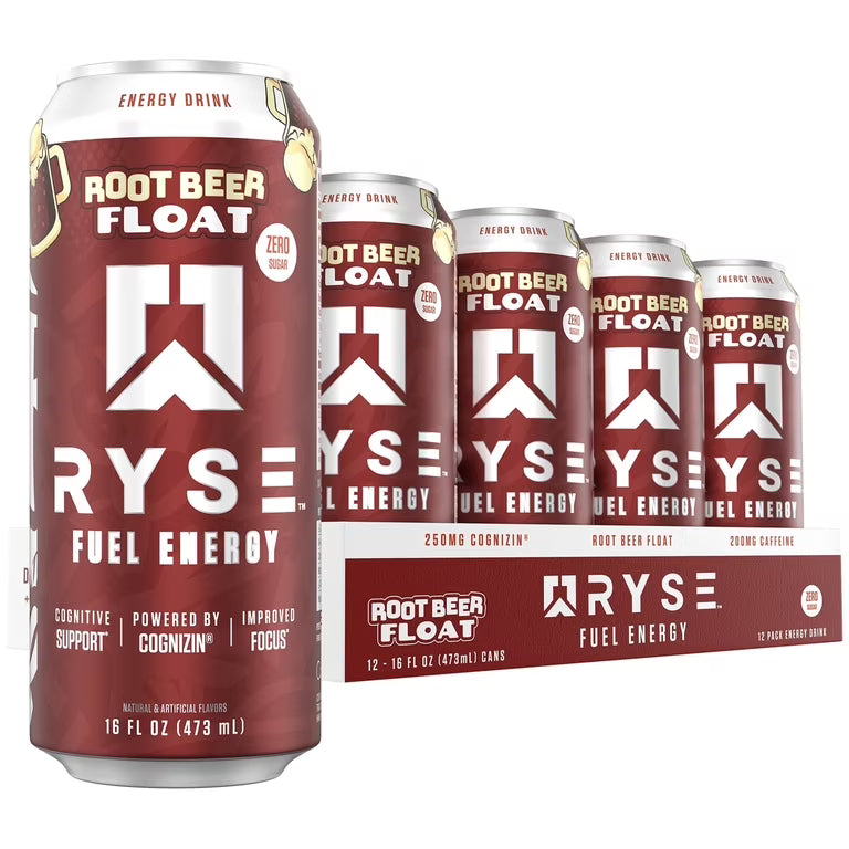 RYSE Fuel Energy Drink - Root Beer Float (12 x 473mL) (Can dep)