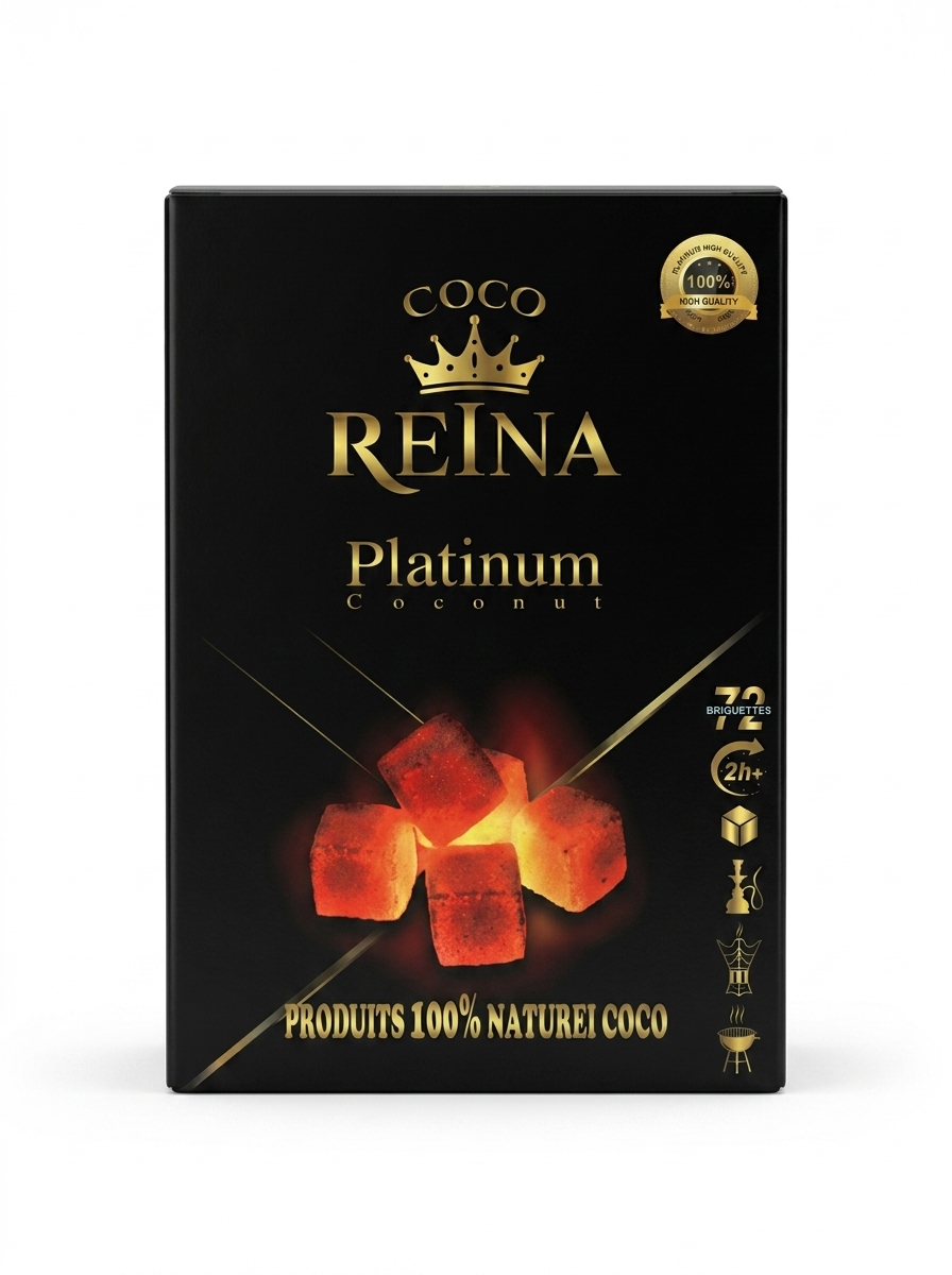 Reina Platinum Coconut Charcoal (Box of 72) - Quecan