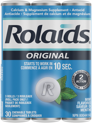 Rolaids Original Mint Antacid Chewable Tablets (30ct 12 pk.) - Quecan