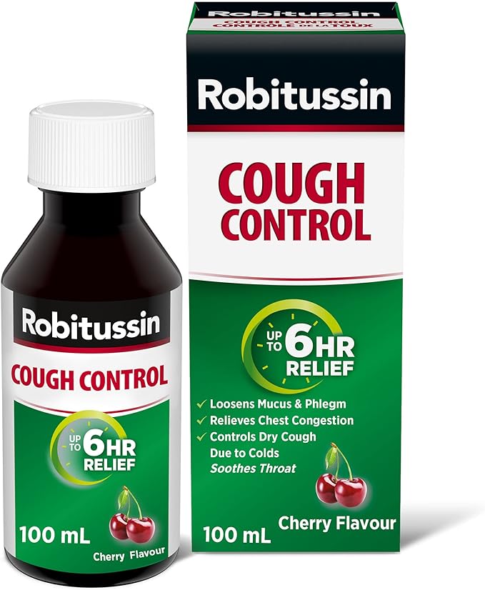 Robitussin - Extra Strength Cough Control Syrup - Cherry Flavour - 100 ml - Quecan