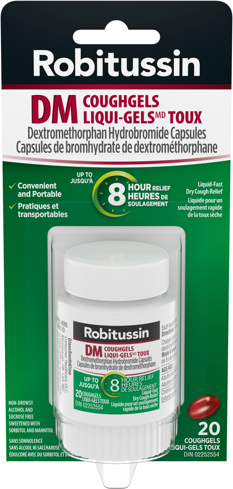 Robitussin DM Dextromethorphan Hydrobromide Capsules (20ct) - Quecan