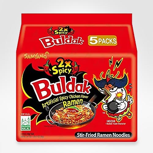 Samyang Buldak 2X Hot Chicken Flavour Ramen Noodle Soup (Pack of 5) - Quecan