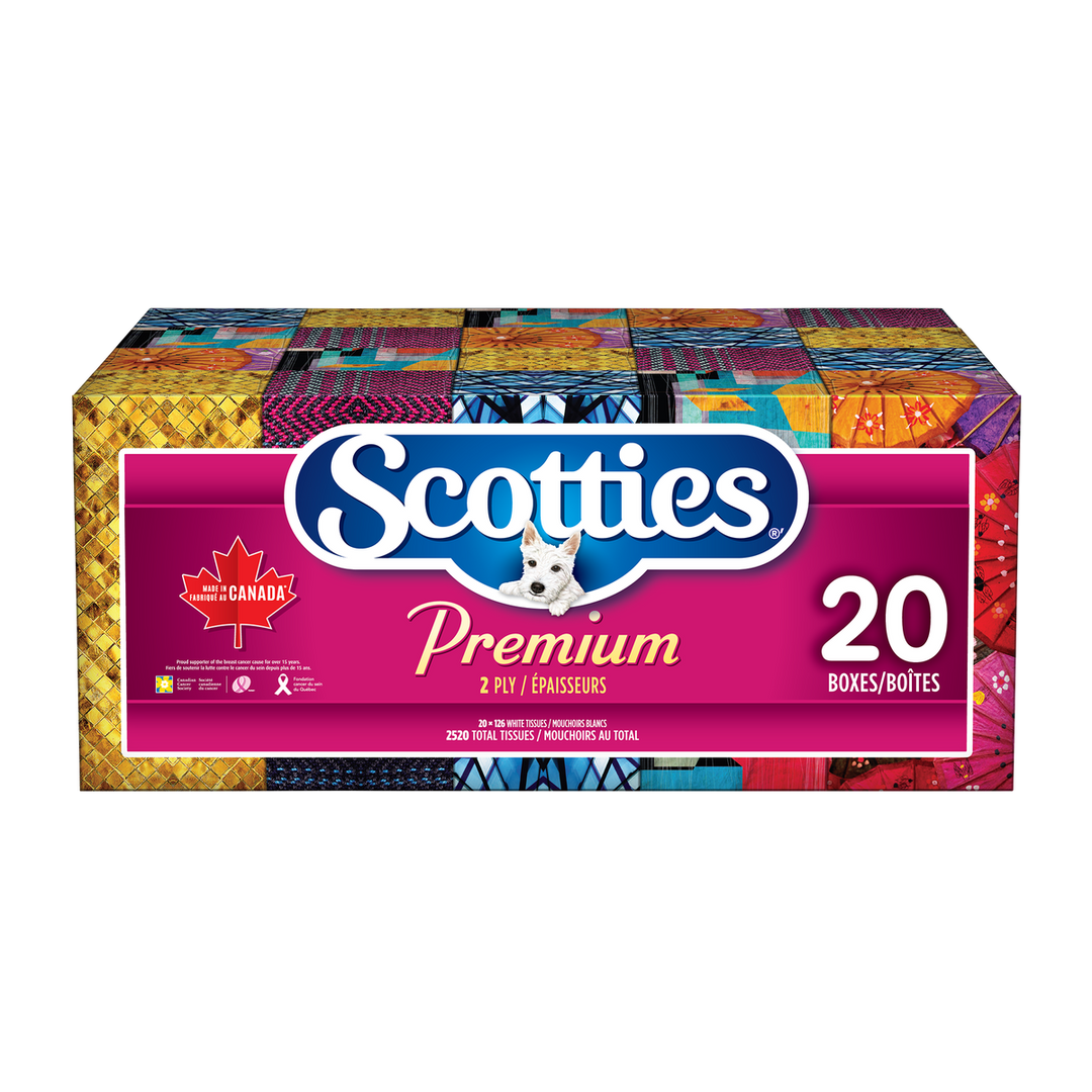 Scotties Premium 2-Ply Hypoallergenic White Tissues (Case of 21)