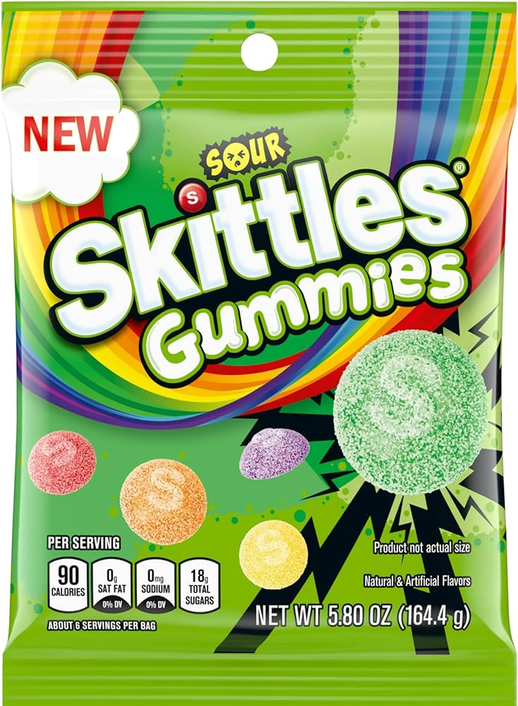 Skittles Gummies Sour Candy (130g) (Pack of 10 bag)