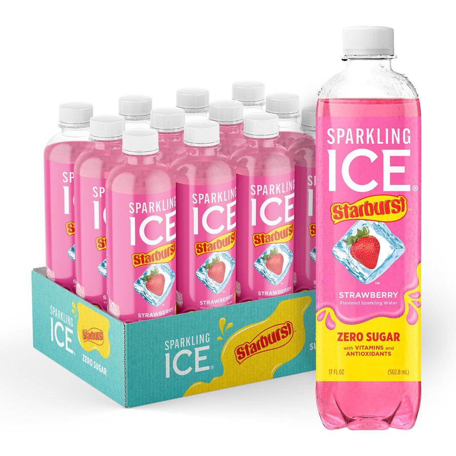 Sparkling Ice Starburst Strawberry Zero Sugar (12 x 503mL) (Eco Fee) - Quecan