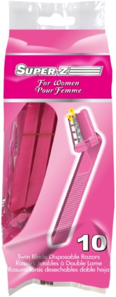 Super Z Women Twin Blade - Pink (Pack of 10) - Quecan