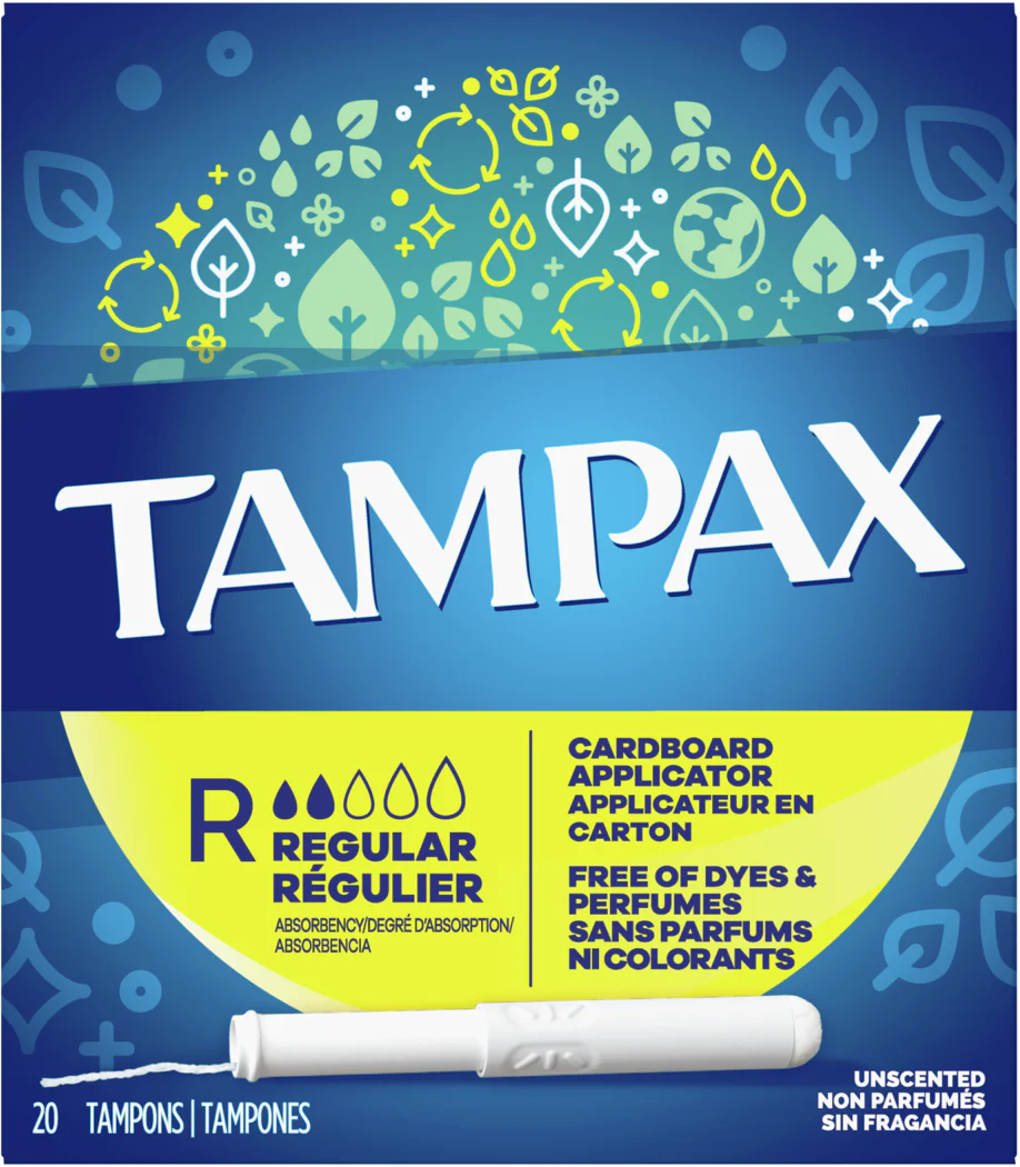 Tampax Cardboard Applicator Regular Tampons Unscented 20ct ( 6Pack) - Quecan