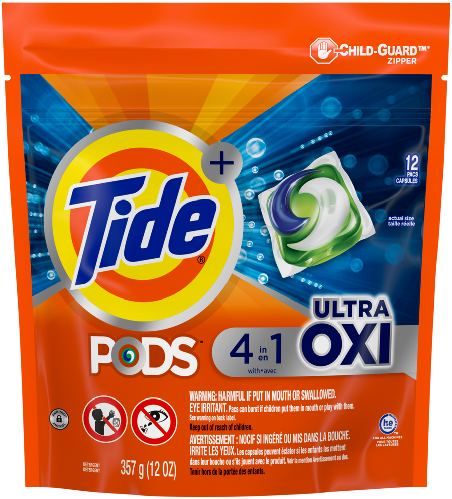 Tide Pods Ultra Oxi Detergent 12ct. - Quecan