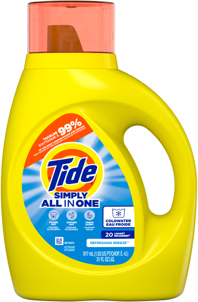 Tide Simply All in One Refreshing Breeze Detergent 20 Loads (917mL) - Quecan